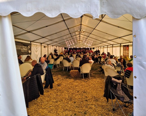 A photo of the music tent from Yateley Cask & Cork Festival in 2025